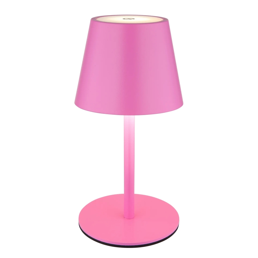 Globo - reguliuojama jutiklinė įkraunama lauko stalinė lempa 3 viename LED/3W/5V 3000/4000/5000K IP54 1800 mAh rožinė