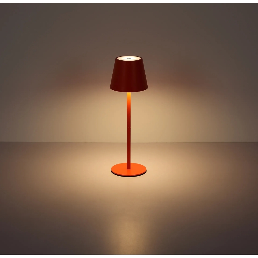 Globo - LED reguliuojama jutiklinė įkraunama lauko stalinė lempa 3 viename LED/3W/5V 3000/4000/5000K IP54 1800 mAh raudona