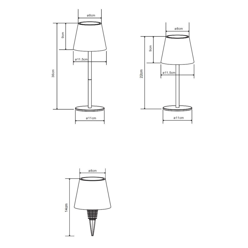 Globo - LED reguliuojama jutiklinė įkraunama lauko stalinė lempa 3 viename LED/3W/5V 3000/4000/5000K IP54 1800 mAh raudona