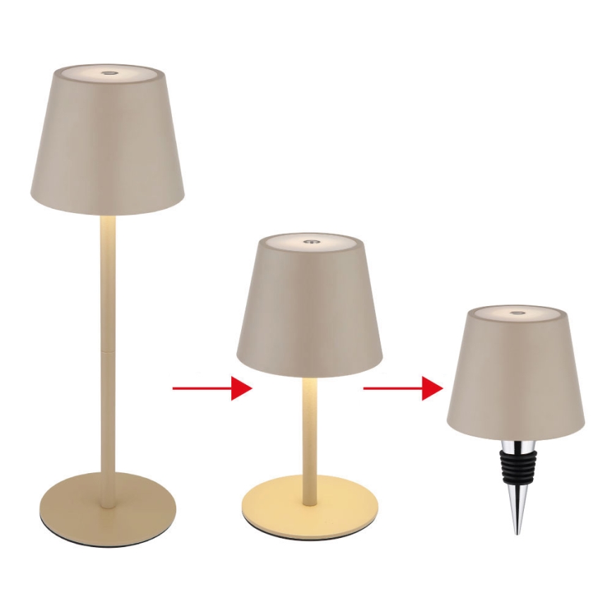 Globo - reguliuojama jutiklinė įkraunama lauko stalinė lempa LED/3W/5V 3000/4000/5000K IP54 1800 mAh