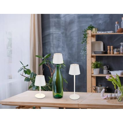 Globo - LED reguliuojama jutiklinė įkraunama lauko stalinis šviestuvas 3in1 LED/3W/5V 3000/4000/5000K IP54 1800 mAh balta