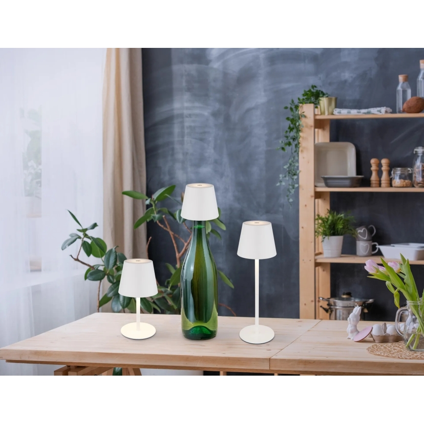 Globo - LED reguliuojama jutiklinė įkraunama lauko stalinis šviestuvas 3in1 LED/3W/5V 3000/4000/5000K IP54 1800 mAh balta