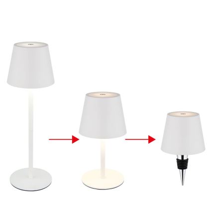 Globo - LED reguliuojama jutiklinė įkraunama lauko stalinis šviestuvas 3in1 LED/3W/5V 3000/4000/5000K IP54 1800 mAh balta