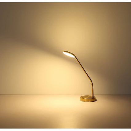 Globo - LED reguliuojama stalinė lempa su liečiamu valdymu LED/6,5W/230V 2700/3350/4000K žalvaris