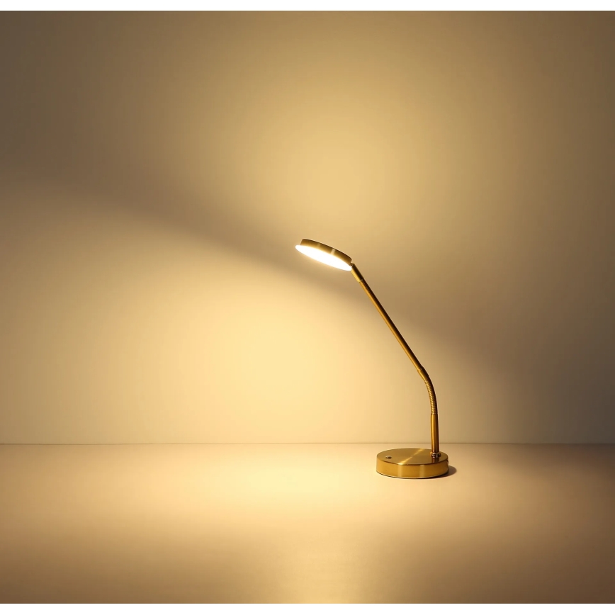 Globo - LED reguliuojama stalinė lempa su liečiamu valdymu LED/6,5W/230V 2700/3350/4000K žalvaris