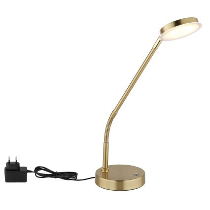 Globo - LED reguliuojama stalinė lempa su liečiamu valdymu LED/6,5W/230V 2700/3350/4000K žalvaris