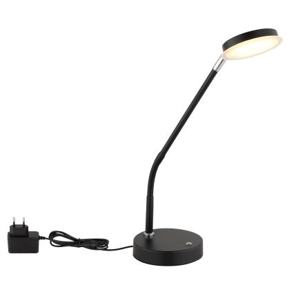 Globo - LED dimeriuojama jutiklinė stalinė lempa LED/6,5W/230V 2700/3350/4000K juoda