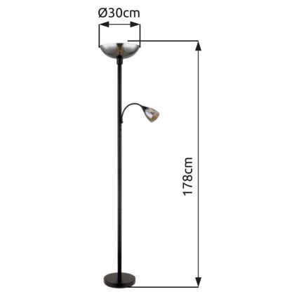 Globo - Toršeras 1xE27/60W/230V + 1xE14/40W