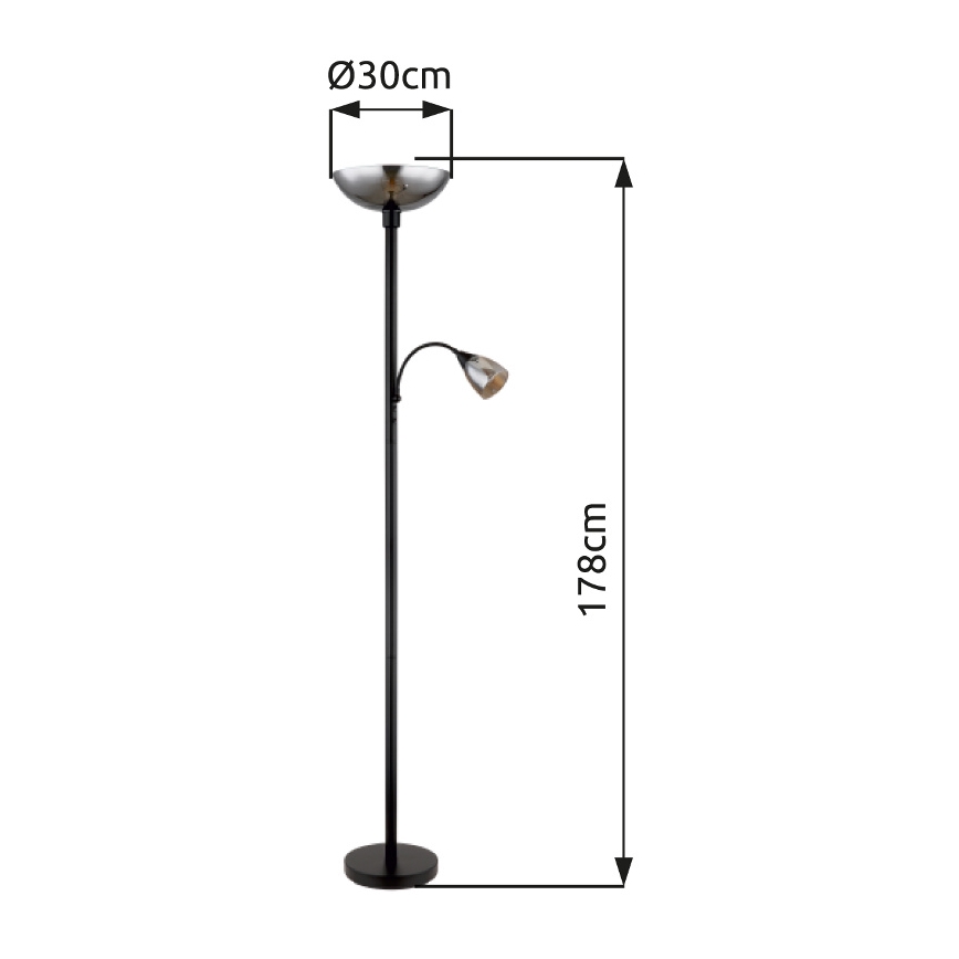 Globo - Toršeras 1xE27/60W/230V + 1xE14/40W