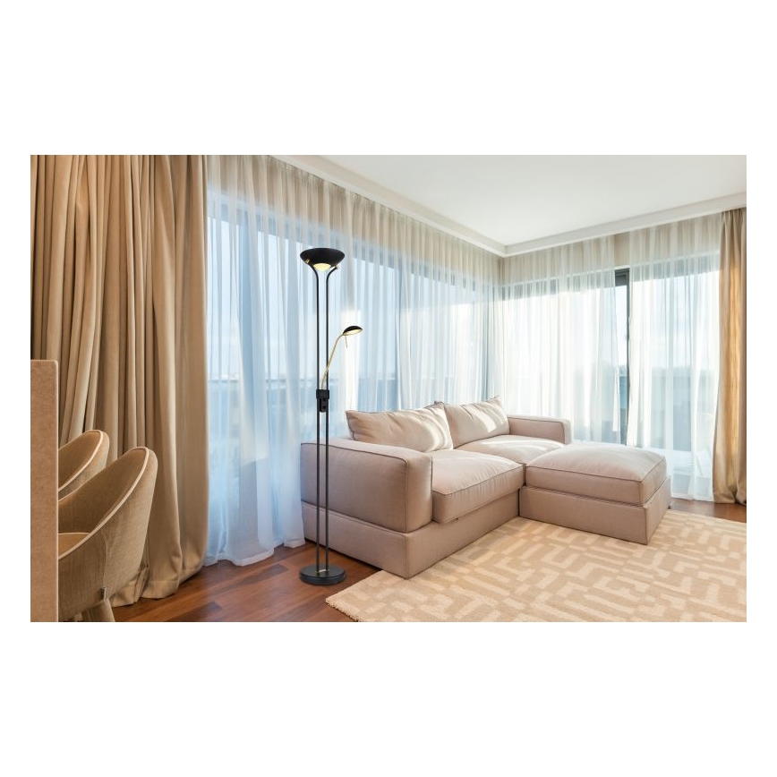 Globo - LED reguliuojama pastatoma lempa LED/20W/230V + LED/5,5W 3000K juoda/auksinė