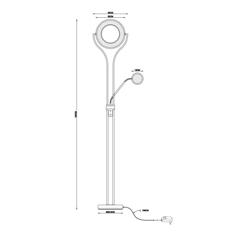 Globo - LED reguliuojamas grindinis šviestuvas LED/20W/230V + LED/4W 3000K juodas