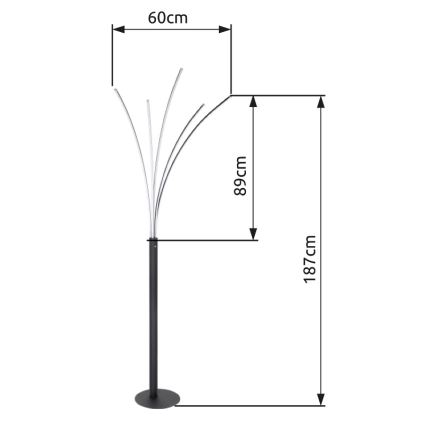 Globo - LED reguliuojama jutiklinė grindinė lempa LED/36W/230V juoda