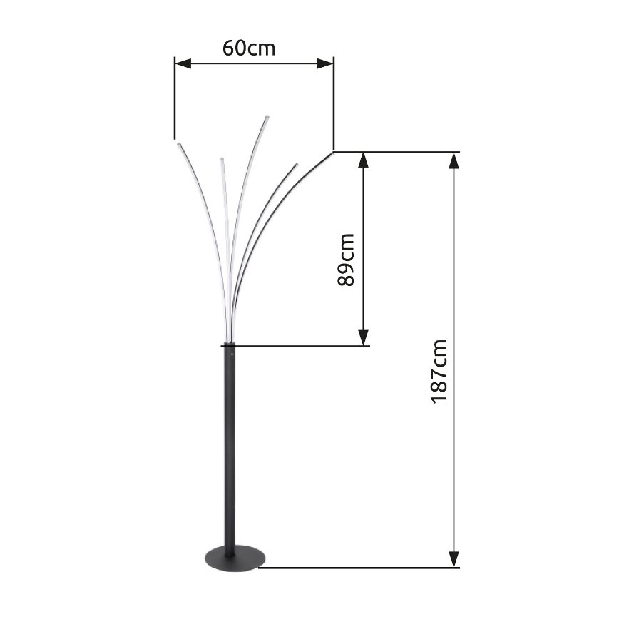 Globo - LED reguliuojama jutiklinė grindinė lempa LED/36W/230V juoda