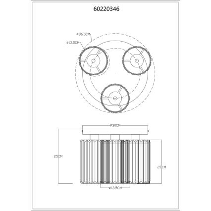 Globo - Lubinis šviestuvas 3xE27/60W/230V diametras 35 cm