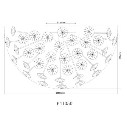 Globo - LED lubinis šviestuvas 4xG9/3,5W/230V diametras 45 cm auksas