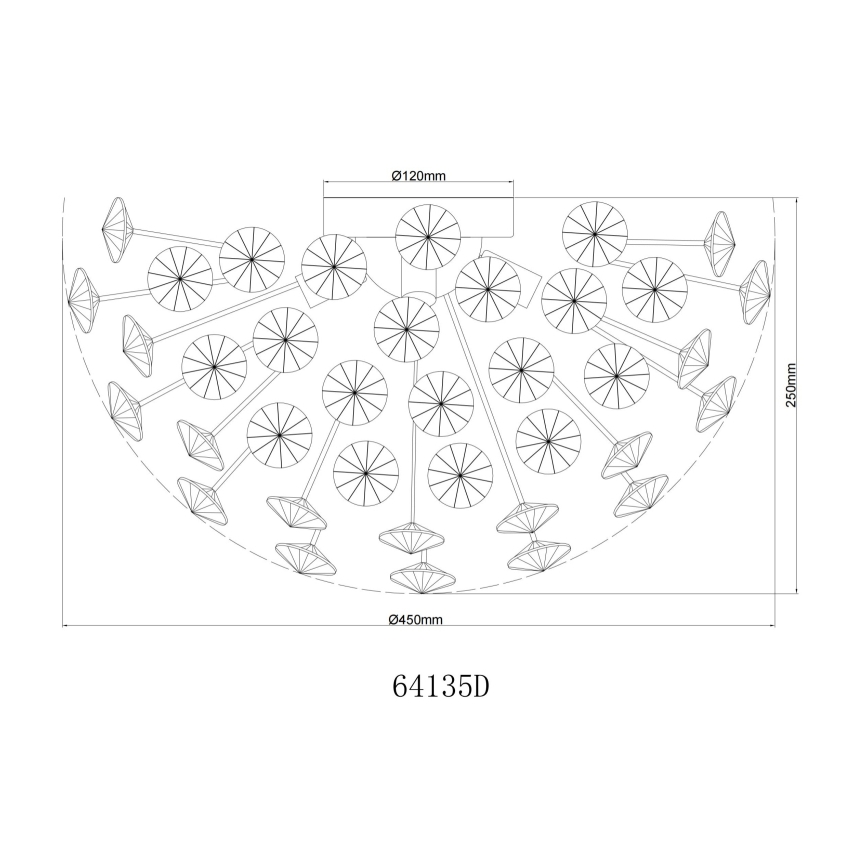 Globo - LED lubinis šviestuvas 4xG9/3,5W/230V diametras 45 cm auksas