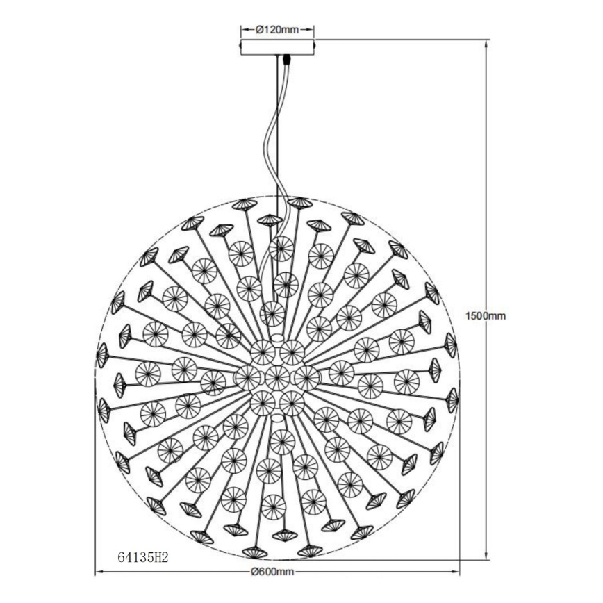 Globo - LED pakabinama liustra ant laido 9xG9/3,5W/230V skersmuo 60 cm auksinė