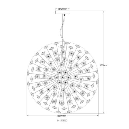 Globo - LED liustra ant laido 9xG9/3,5W/230V, blizgus chromas