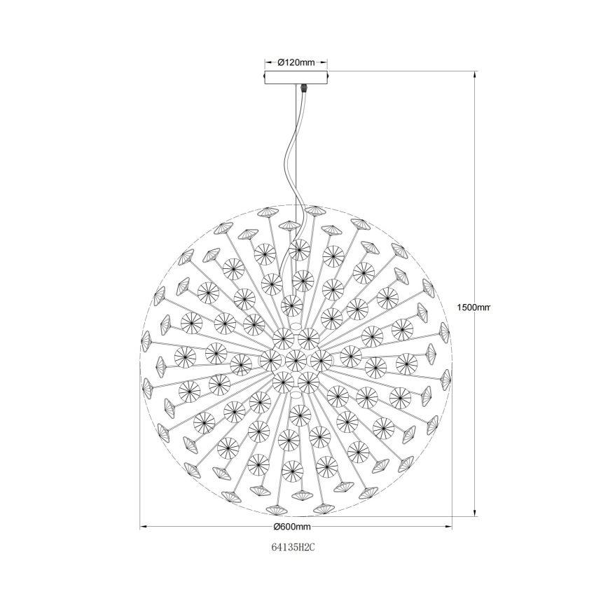 Globo - LED liustra ant laido 9xG9/3,5W/230V, blizgus chromas