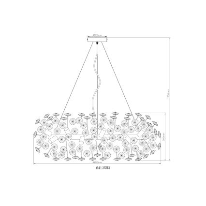 Globo - LED krištolinis sietynas, kabinamas ant virvės 20xG9/3,5W/230V