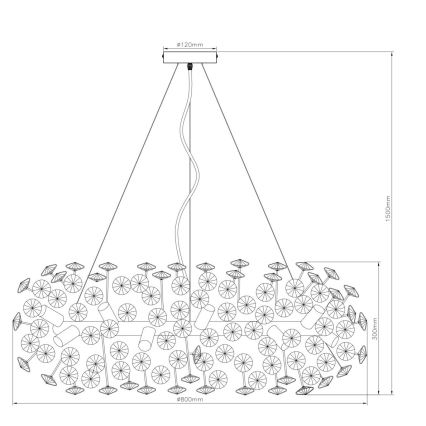 Globo - LED krištolinis pakabinamas šviestuvas ant laido 20xG9/3,5W/230V