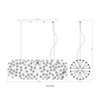 Globo - LED pakabinamas šviestuvas ant laido 12xG9/3,5W/230V auksinis
