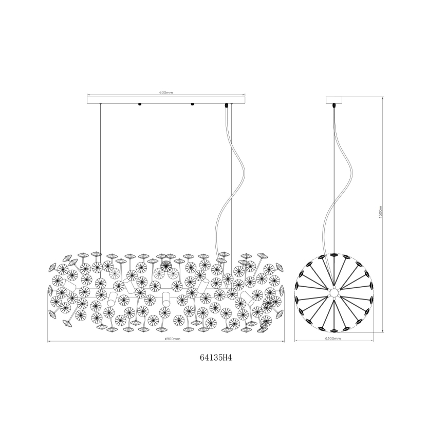 Globo - LED pakabinamas šviestuvas ant laido 12xG9/3,5W/230V auksinis