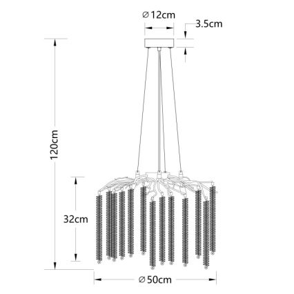 Globo - LED liustra ant laido 6xG9/8W/230V
