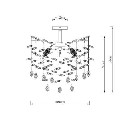 Globo - Liustra ant stiebo 6xE14/40W/230V auksinė