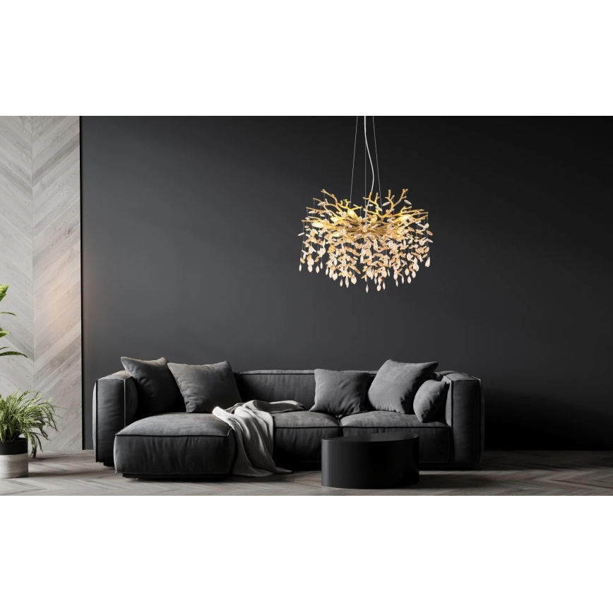 Globo - Pakabinama liustra ant laido 10xE14/40W/230V auksinė