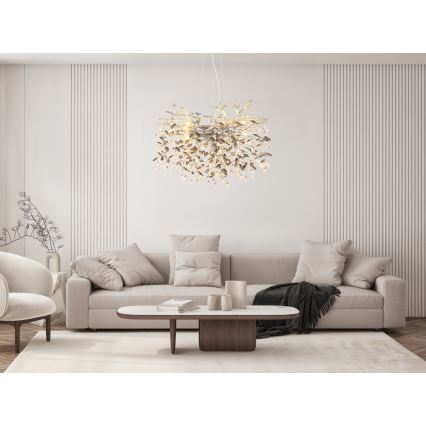 Globo - pakabinamas šviestuvas su laidu 10xE14/40W/230V sidabrinis