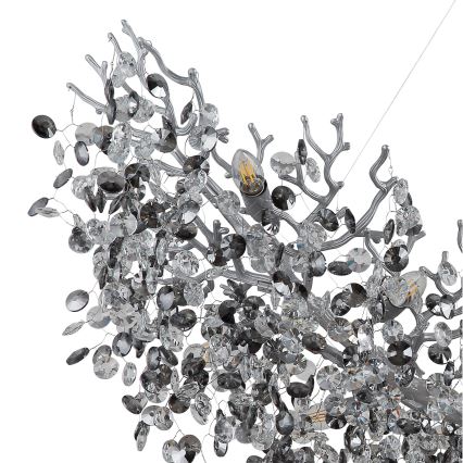 Globo - Pakabinama liustra ant laido 16xE14/40W/230V sidabrinė