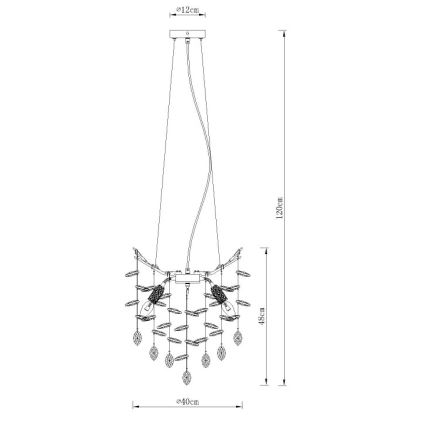 Globo - Pakabinamas šviestuvas ant laido 4xE14/40W/230V auksinis
