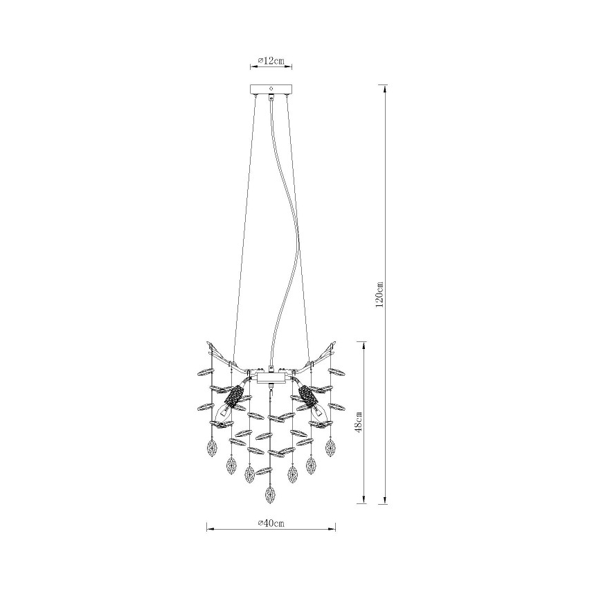 Globo - Pakabinamas šviestuvas ant laido 4xE14/40W/230V auksinis