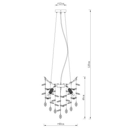 Globo - Pakabinamas šviestuvas ant laido 4xE14/40W/230V sidabrinis
