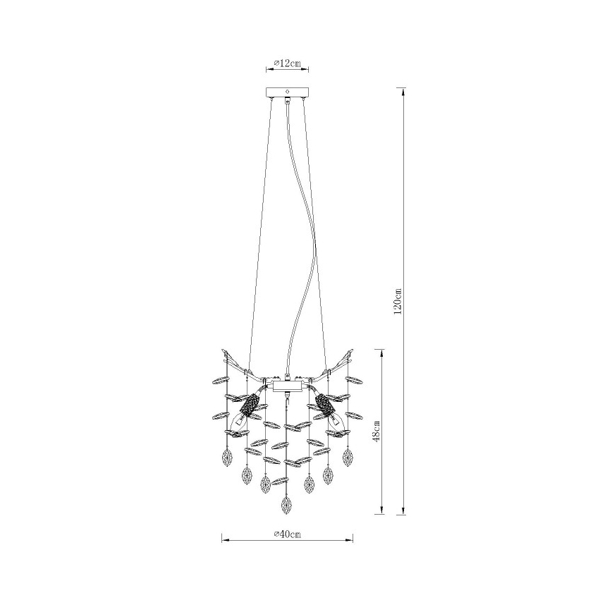 Globo - Pakabinamas šviestuvas ant laido 4xE14/40W/230V sidabrinis