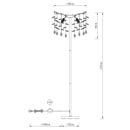 Globo - Auksinė pastatoma lempa 5xE14/40W/230V