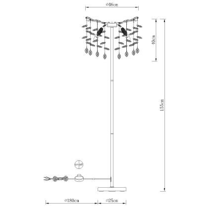 Globo - Pastatoma lempa 5xE14/40W/230V sidabrinė