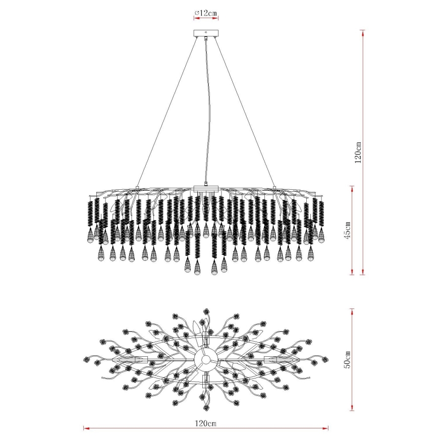 Globo - Pakabinamas šviestuvas ant laido 12xE14/40W/230V