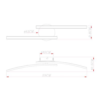Globo - LED Ant pagrindo montuojamas sietynas 2xLED/6W/230V 3000/4000/6000K