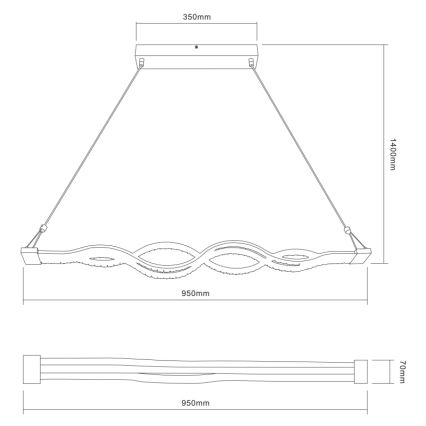 Globo 67109-30 - LED Pritemdomas, ant virvės kabinamas, lubinis šviestuvas PILLA 1xLED/30W/230V + Nuotolinio valdymo pultas