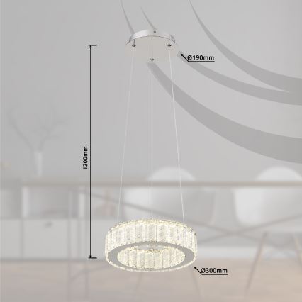 Globo - LED Reguliuojamas pakabinamas sietynas LED/30W/230V 2700-6000K diametras 30 cm + nuotolinio valdymo pultas
