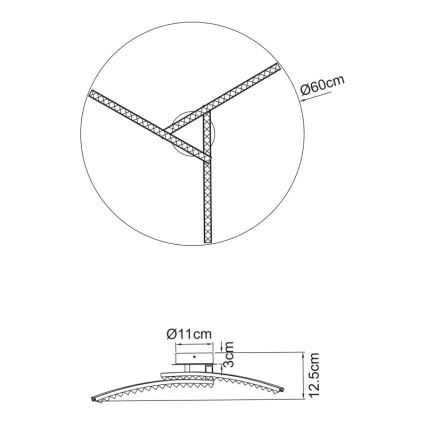 Globo - LED Vonios ant pagrindo montuojamas sietynas 3xLED/6W/230V IP44