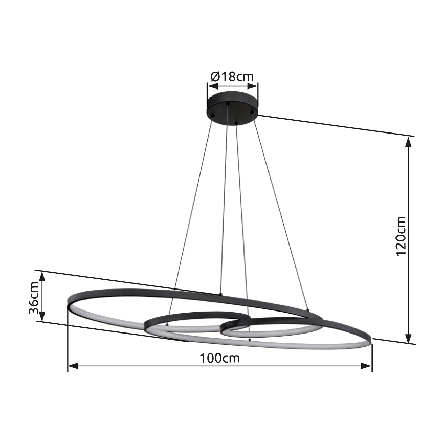 Globo - LED Pakabinamas sietynas LED/39W/230V 2700/4000/6500K