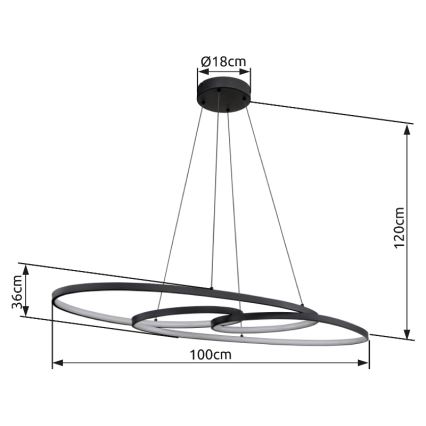 Globo - LED šviestuvas ant laido LED/39W/230V 2700/4000/6500K