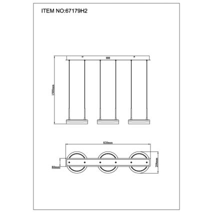 Globo - LED liustra ant laido LED/40W/230V 3000/4000/6000K