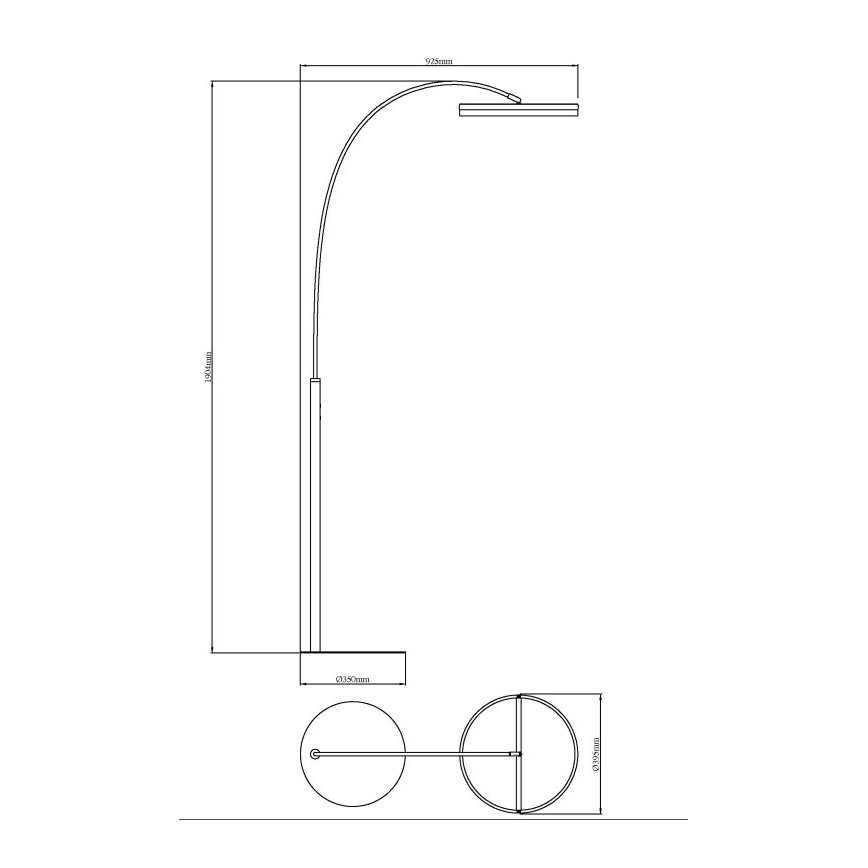 Globo - jutiklinė reguliuojamo ryškumo LED grindinė lempa LED/24W/230V 3000/4000/6000K