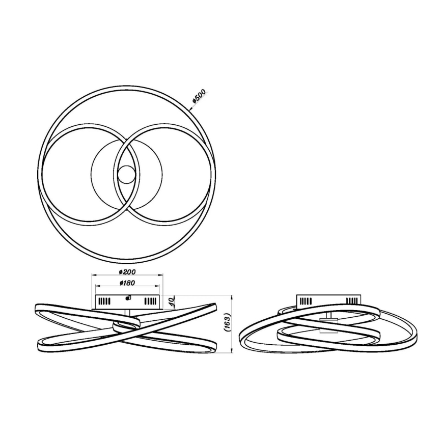 Globo - LED Ant pagrindo montuojamas sietynas LED/40W/230V 3000K auksas/juoda