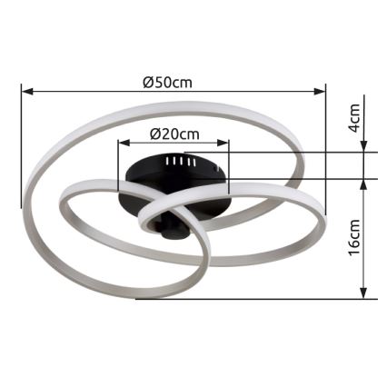 Globo - LED Ant pagrindo montuojamas sietynas LED/40W/230V 3000K matinis chromas/juoda
