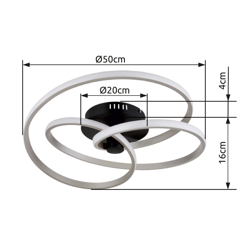 Globo - LED Ant pagrindo montuojamas sietynas LED/40W/230V 3000K matinis chromas/juoda